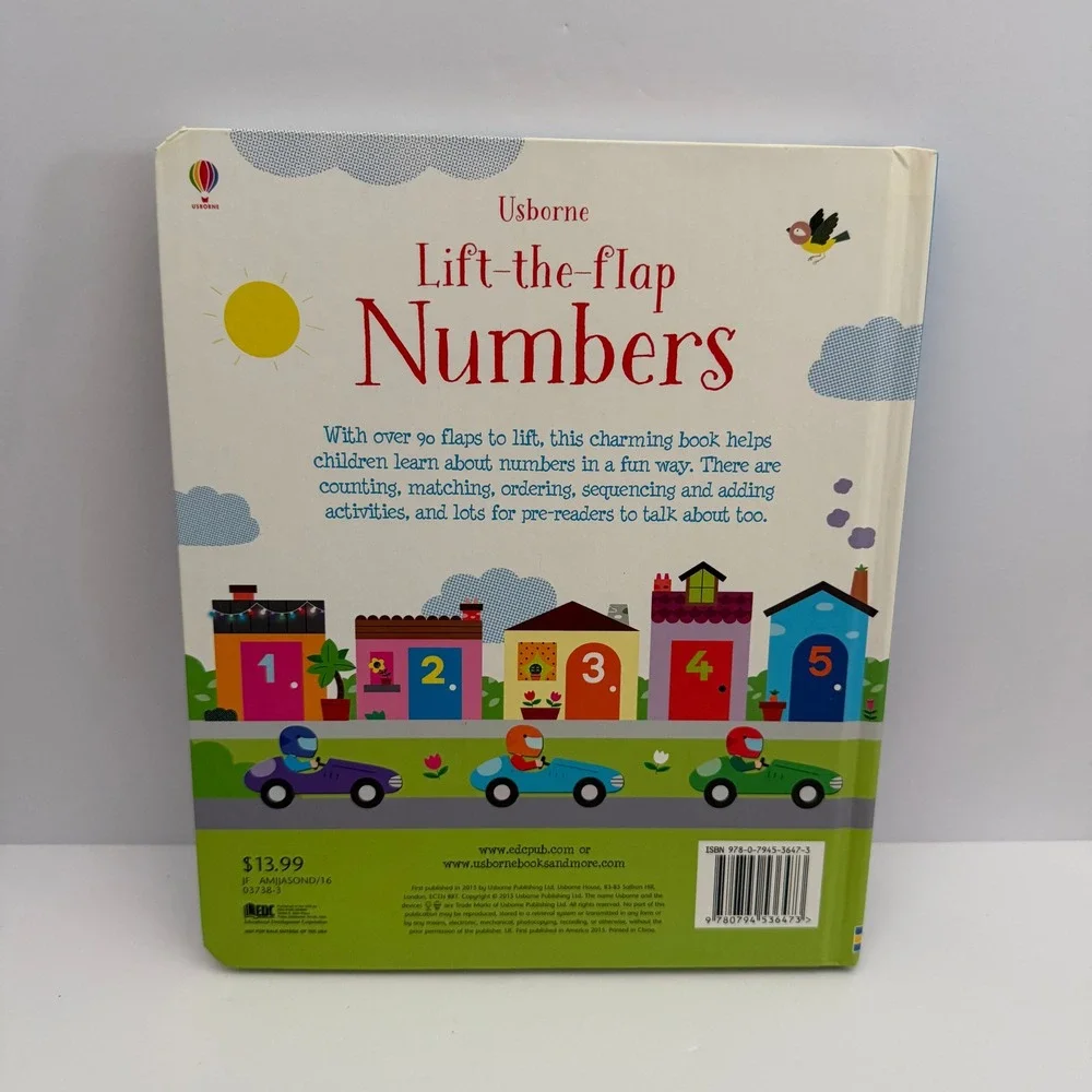 Usborne Lift-the-flap Book Set First Math Colors Numbers